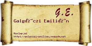 Galgóczi Emilián névjegykártya